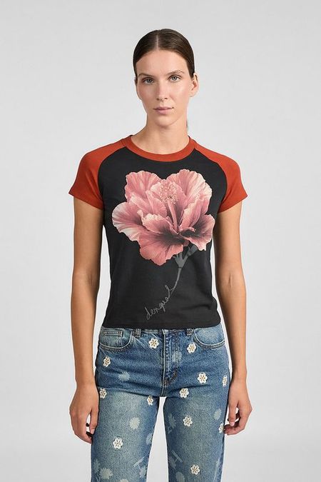 Футболка хлопковая с принтом Desigual
