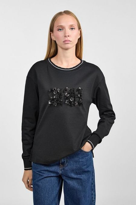 Свитшот хлопковый с декором Auranna