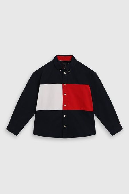 Рубашка хлопковая свободного кроя Tommy Hilfiger