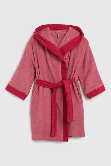 Халат хлопковый с капюшоном и поясом Benetton Undercolors