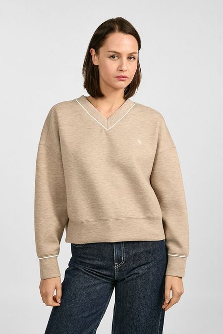 Свитшот хлопковый с V-вырезом Guess Jeans