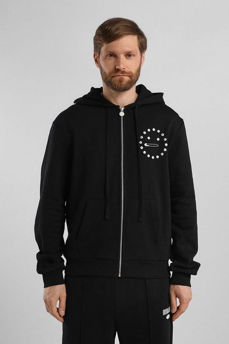 Толстовка хлопковая на молнии с капюшоном Iceberg Jeans