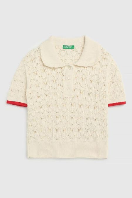 Джемпер вязаный с коротким рукавом Benetton