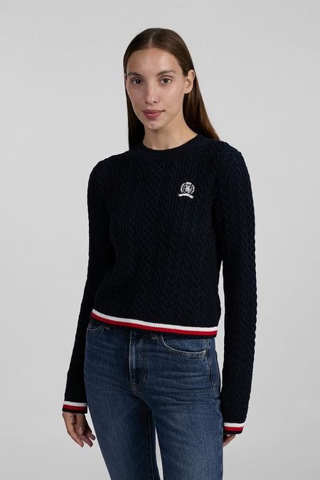Джемпер хлопковый с узором косы Tommy Jeans