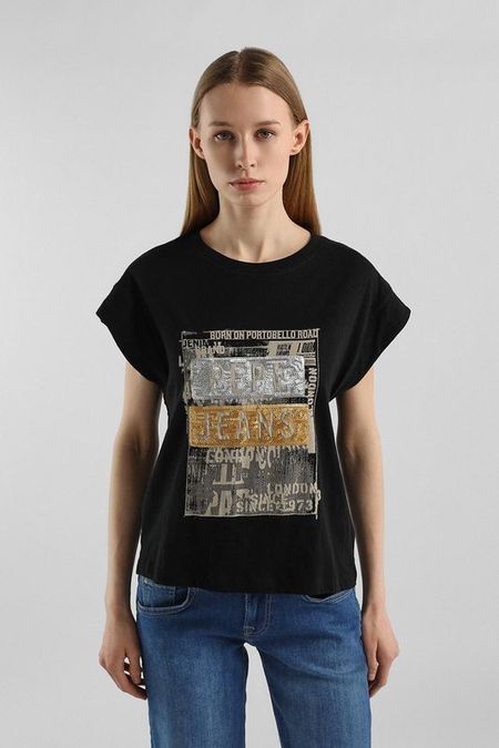 Футболка хлопковая с принтом PEPE JEANS