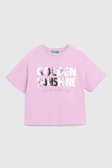 Футболка хлопковая с принтом Benetton