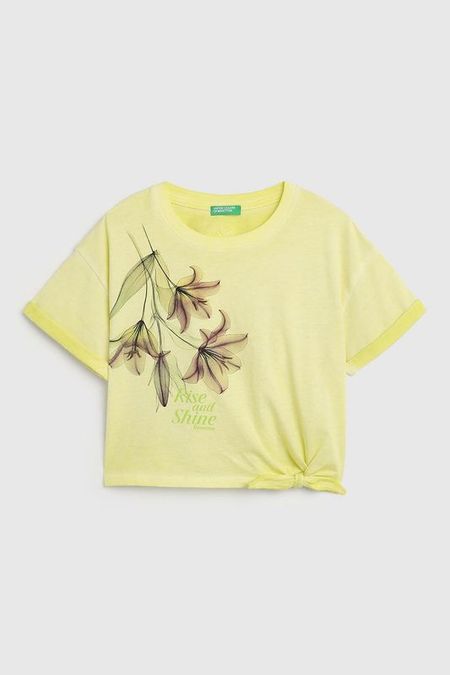 Футболка хлопковая с принтом Benetton