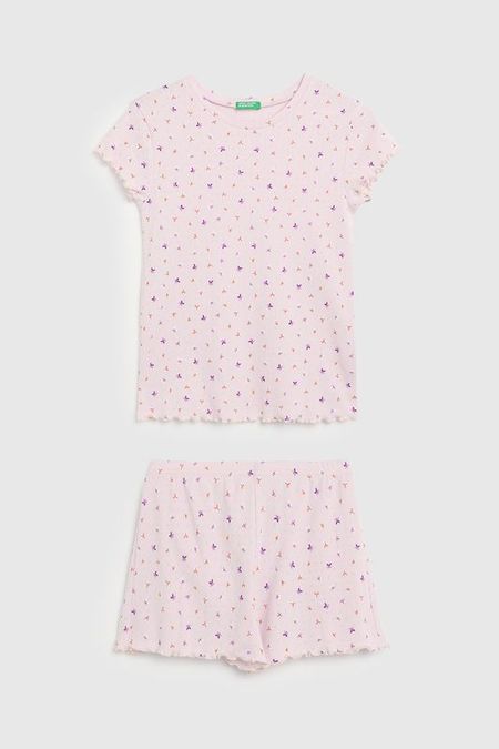 Пижама хлопковая с принтом Benetton Undercolors