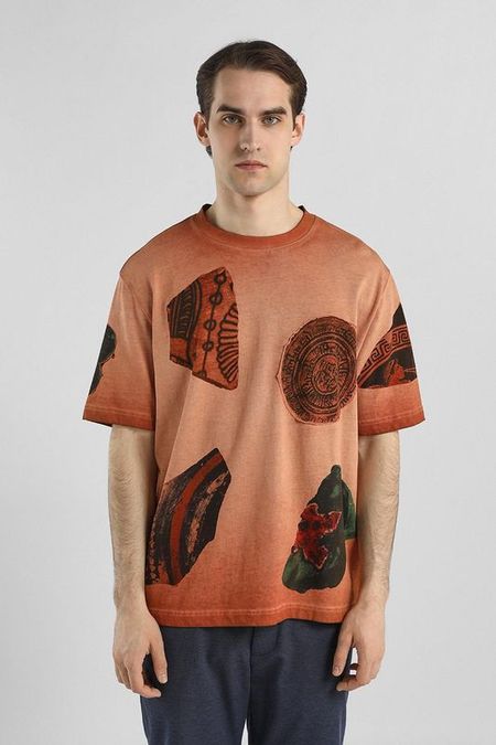 Футболка хлопковая с принтом Desigual