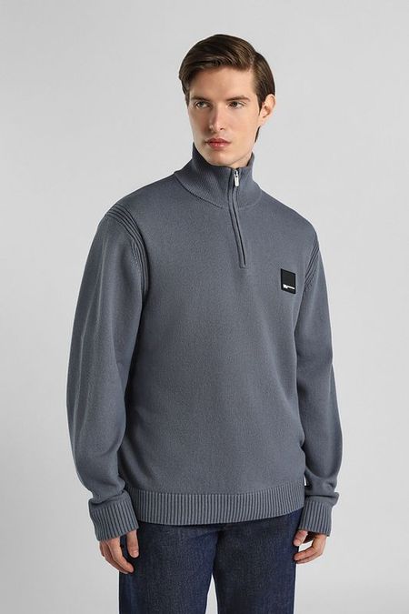 Джемпер хлопковый с воротником на молнии Karl Lagerfeld Jeans