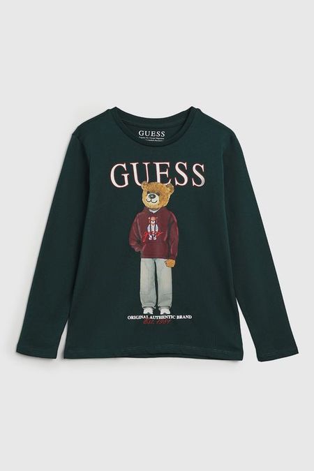 Лонгслив хлопковый с принтом Guess