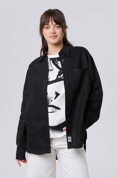 Рубашка льняная свободного кроя Lee Cooper