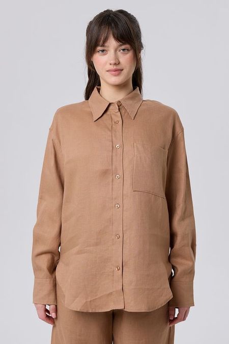 Рубашка льняная свободного кроя Lee Cooper