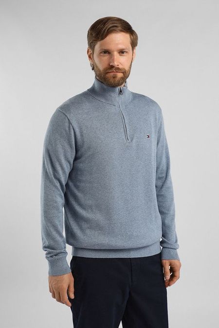 Джемпер хлопковый с воротником на молнии Tommy Hilfiger