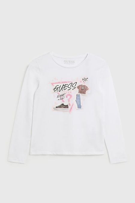 Лонгслив хлопковый с принтом Guess