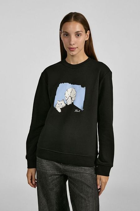 Свитшот хлопковый с логотипом Karl Lagerfeld