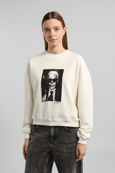 Свитшот хлопковый с принтом Karl Lagerfeld Jeans