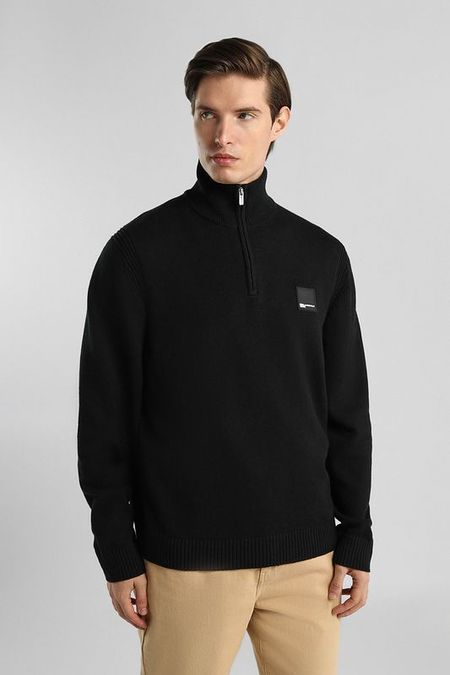 Джемпер хлопковый с воротником на молнии Karl Lagerfeld Jeans