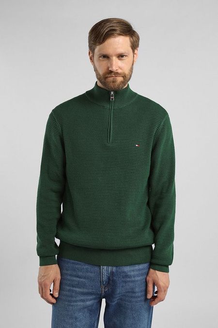 Джемпер хлопковый с воротником на молнии Tommy Hilfiger