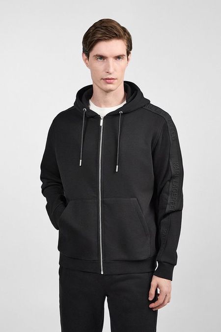 Толстовка хлопковая на молнии с капюшоном Karl Lagerfeld