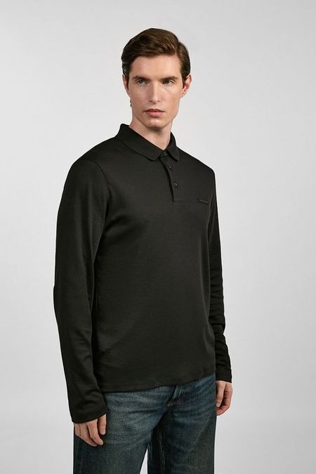 Поло хлопковое с длинным рукавом Calvin Klein