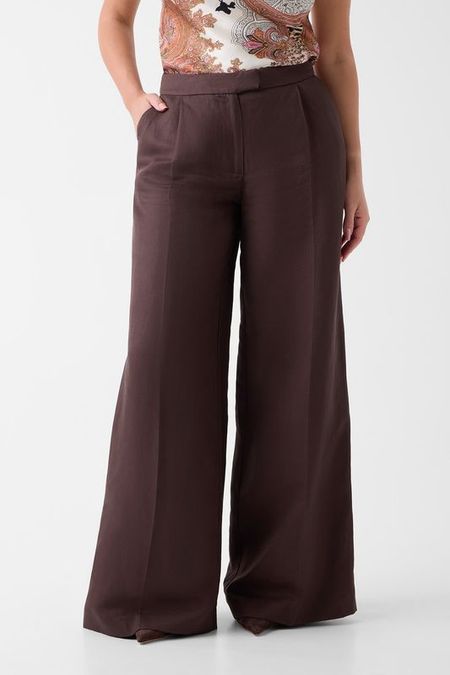 Брюки из смесового льна с широкими брючинами Marciano by Guess