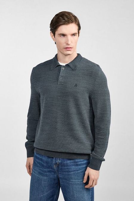 Поло хлопковое с длинным рукавом Marc O'Polo