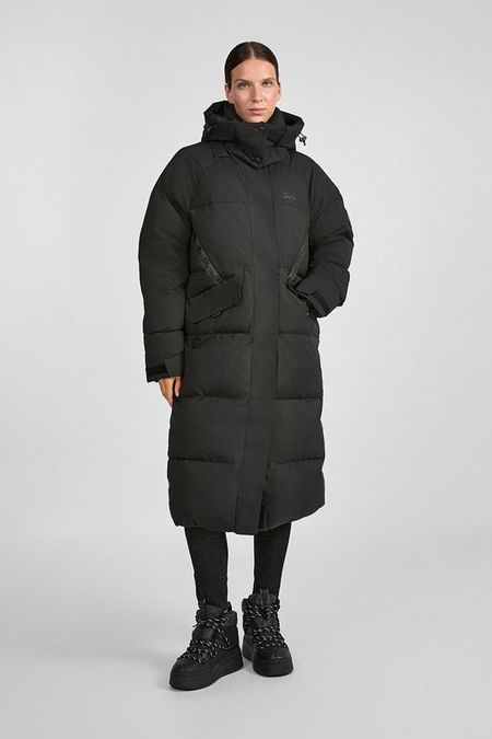 Пуховик удлиненного кроя с капюшоном Skandiwear