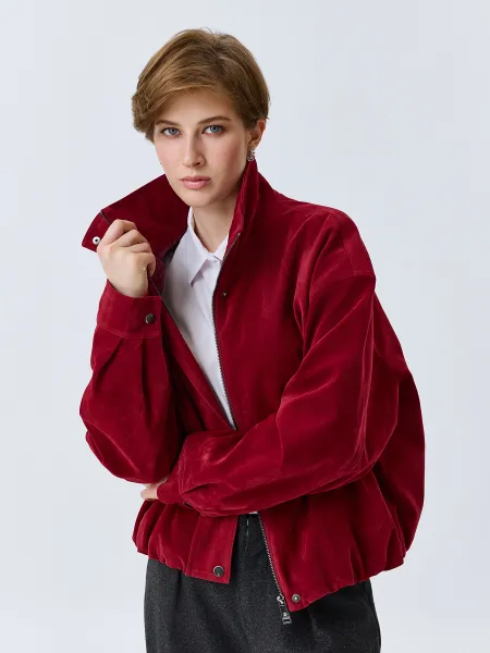 Oversize бомбер из искусственной замши SAVAGE