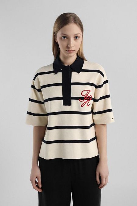 Поло вязаное в полоску Tommy Hilfiger