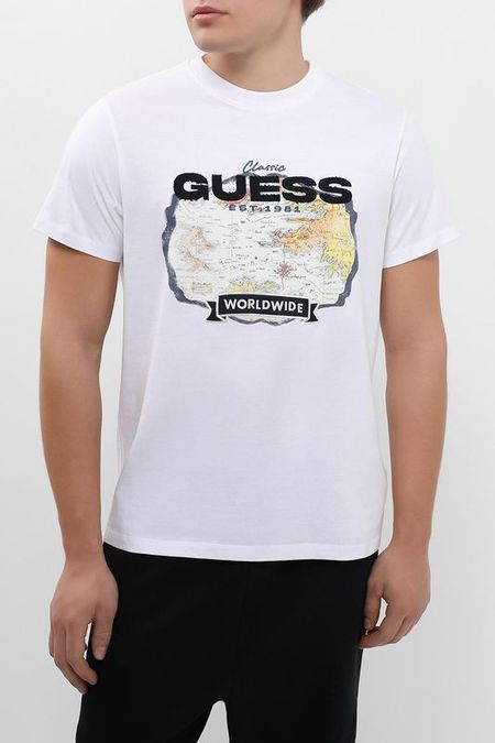 Футболка хлопковая с логотипом Guess