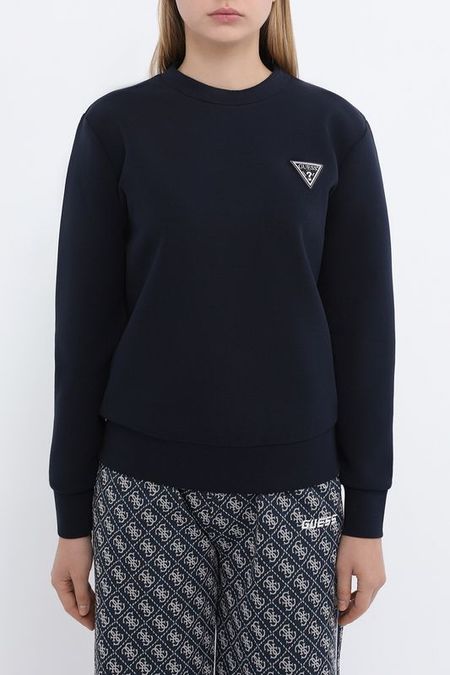 Свитшот хлопковый с логотипом Guess