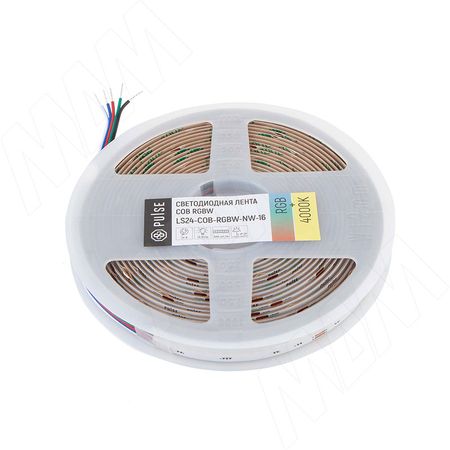 ЛЮКС COB лента светодиодная, RGBW, 896 диодов, 24V, 5 м, CRI 90, RGB и нейтральный белый 4000К, IP20, 16W/1м, LUX (LS24-COB-RGBW-NW-16)