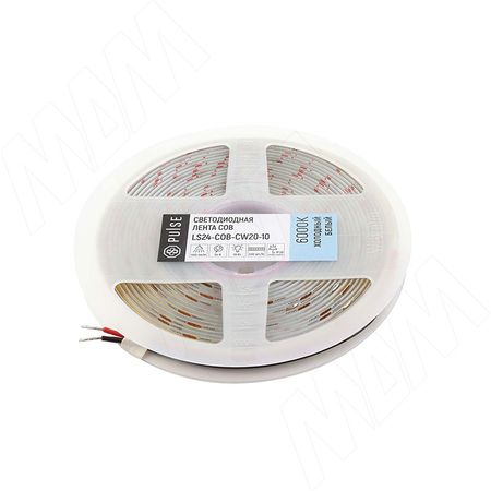 ЛЮКС COB лента светодиодная, 420 диодов, 24V, 5 м, CRI 90, холодный белый 6000К, IP20, 10W/1м, LUX (LS24-COB-CW20-10)
