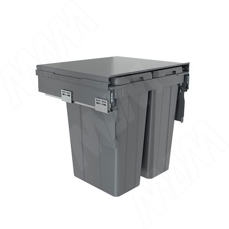 PROBOX LT F60 Система сортировки и хранения, 2 емкости (2x35), креп. фасада, полн.выдв., плавн.закр., цвет графит (BRD602-70HDG)