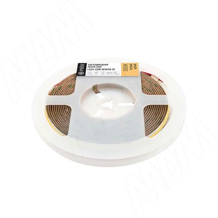 ЛЮКС COB лента светодиодная, 528 диодов, 24V, 5 м, CRI 90, теплый белый 3000К, IP20, 15W/1м, LUX (LS24-COB-WW20-15)