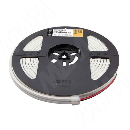 ЛЮКС ФЛЕКС Лента светодиодная 2835/120, 24V, 5 м, гибкая, основание 4 мм, CRI 90, теплый белый 3000К, IP65, 6W/1м, LUX, FLEX (LS24-2835WW65-6-FL)