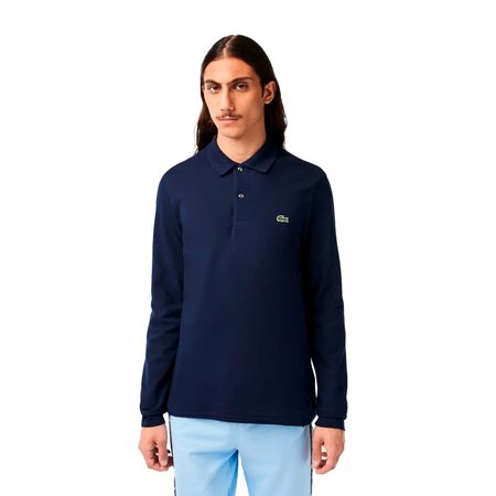 Мужское поло Lacoste L.12.21 классического кроя с длинным рукавом