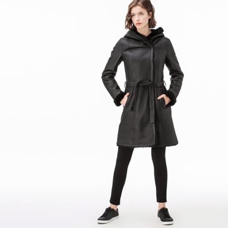 Женская кожаная куртка Lacoste