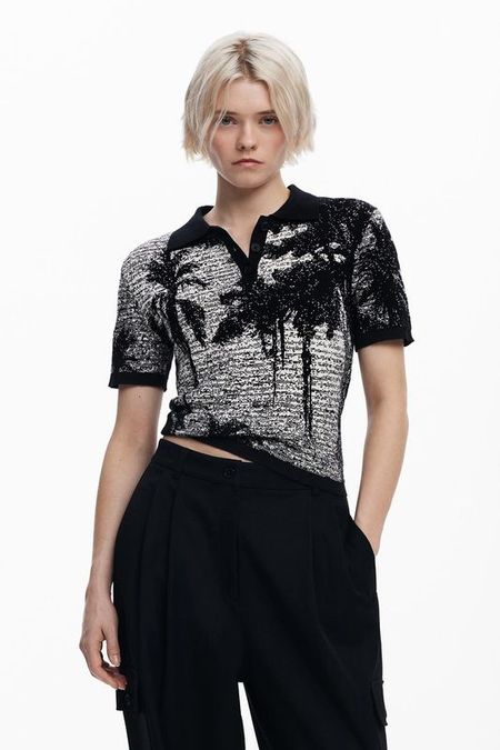 Поло вязаное с принтом Desigual