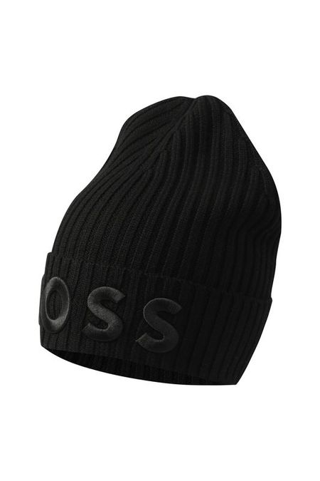 Шерстяная шапка с логотипом бренда BOSS