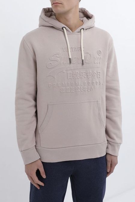 Худи хлопковое с карманом Superdry