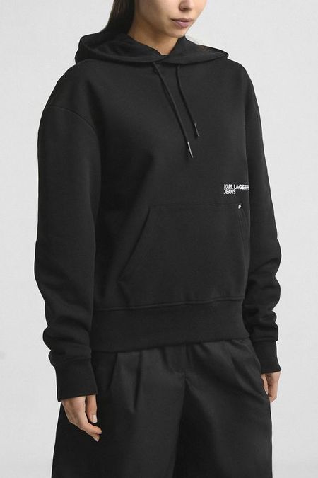 Худи хлопковое с карманом Karl Lagerfeld Jeans