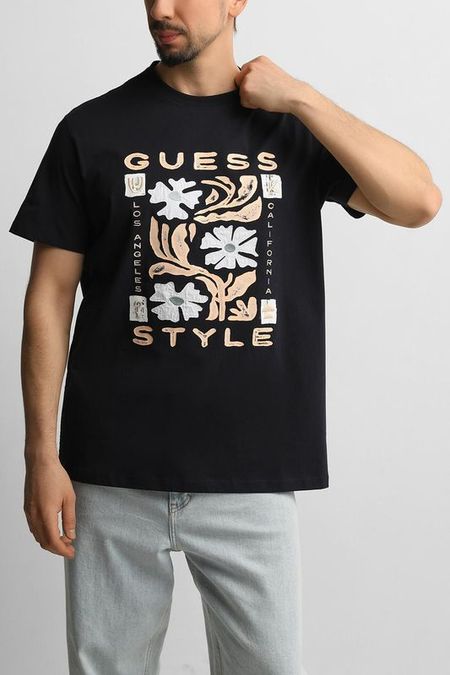 Футболка хлопковая с принтом Guess