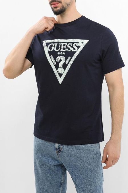 Футболка хлопковая с логотипом Guess