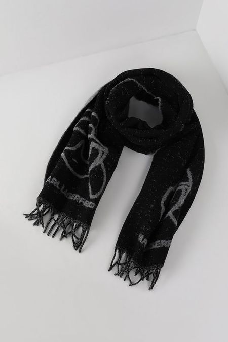 Шарф из смесовой шерсти с логотипом Karl Lagerfeld