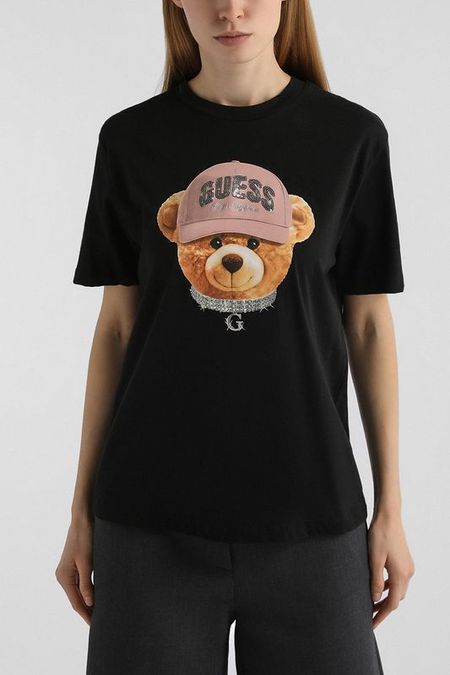 Футболка хлопковая с логотипом Guess