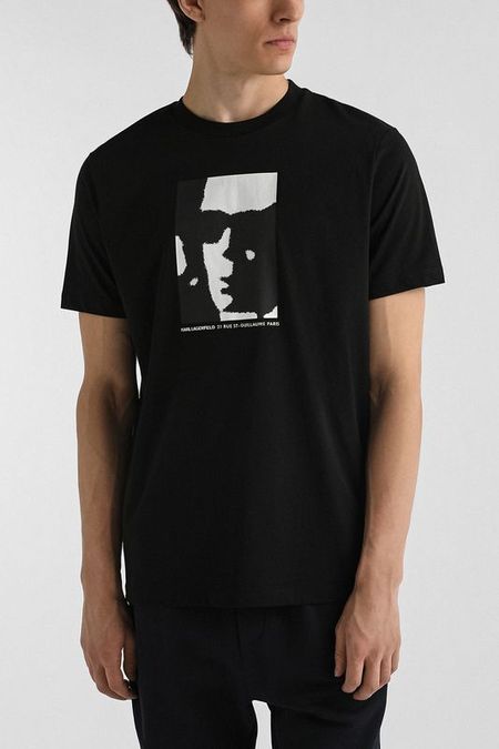 Футболка хлопковая с принтом Karl Lagerfeld