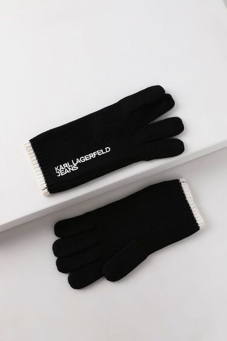Перчатки трикотажные с логотипом Karl Lagerfeld Jeans