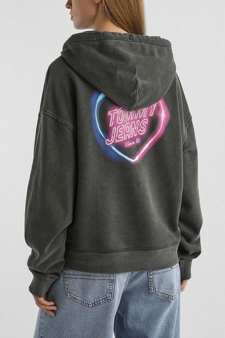 Худи хлопковое с принтом Tommy Jeans